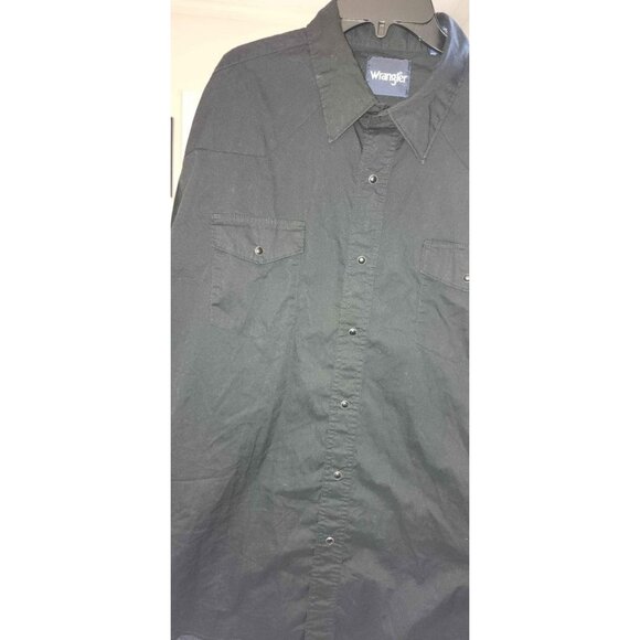 Wrangler Mens Black Long-Sleeve Western Shirt With Snap Closures XL - Picture 2 of 10